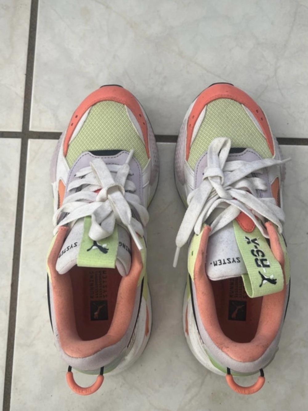 PUMA Kids' Coral, Lime & White Athletic Sneakers